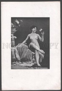 092705 ART NOUVEAU FRENCH NUDE RISQUE GIRL long hair Vintage#8