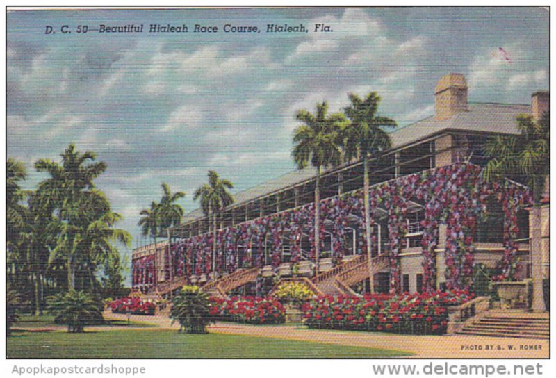 Grandstand Beautiful Hialeah Race Course Hialeah Florida Curteich