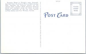 DULUTH, Minnesota  MN    SUPERIOR STREET Scene  ca 1940s Linen  Postcard