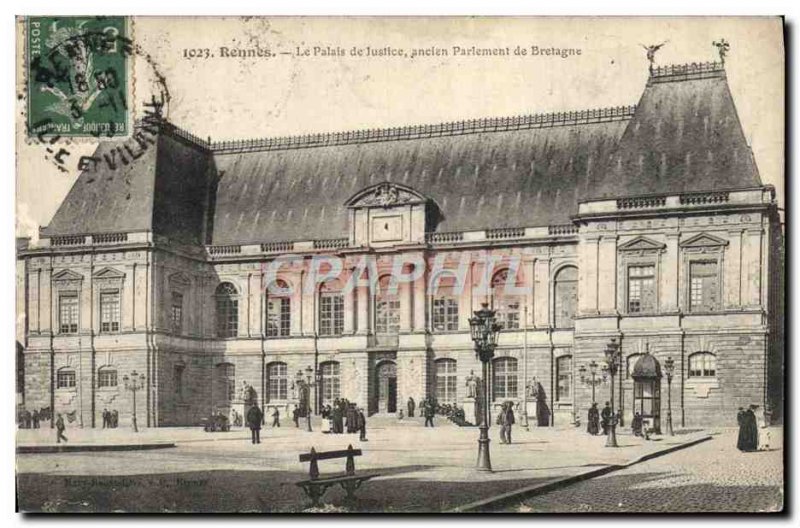 Old Postcard Rennes courthouse old Brittany Parliament