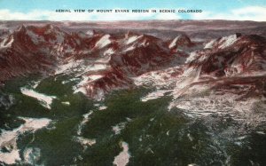 Vintage Postcard Aerial View Mount Evans Region in Scenic Lakes Colorado CO