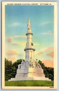 Civil War  Gettysburg  Pennsylvania  Soldiers' Monument   Postcard