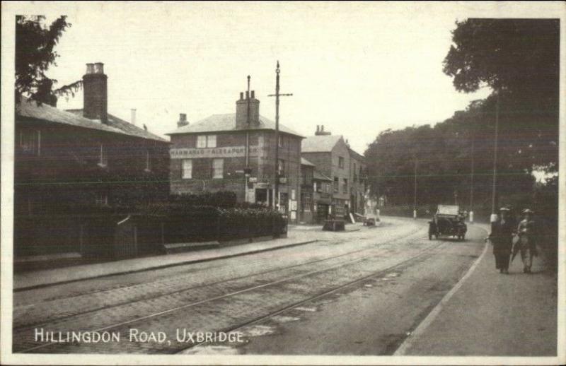 Uxbridge UK Hillingdon Road c1920s Postcard