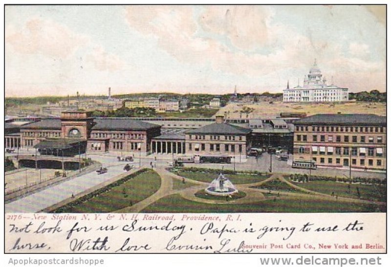 Rhode Island Providence New York & New Hampshire Railroad Station 1906