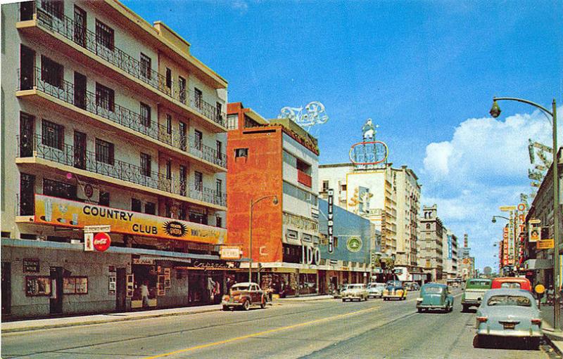 Av. Juarez view from González Ortega St. Mexico Store Fronts Coca Cola Postcard 