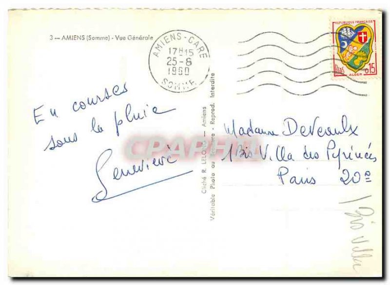 Modern Postcard Amiens Somme General view