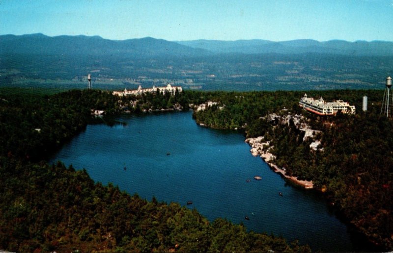 New York Lake Minnewaska From The Air 1965