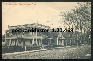 h2904 - WEST SHEFFORD Quebec Postcard 1910s Hotel Central