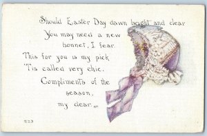 Harris Cedar Rapids Iowa IA Postcard Easter Floral Bonnet 1914 Antique Posted