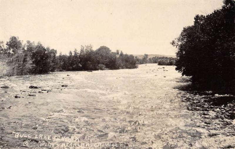 Lander Wyoming Bull Lake Creek Real Photo Antique Postcard K77847