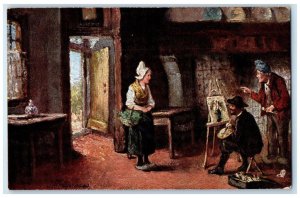 c1910 Don't You Move Flemish Cottage Homes Belgium Oilette Tuck Art Postcard
