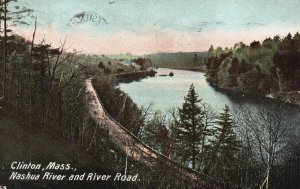 Vintage Postcard 1908 Nashua River and River Road Clinton Massachusetts HCL Pub.