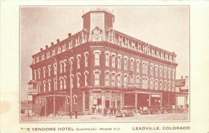 Leadville Colorado The Vendome Hotel Roadside C-1910 Mining Postcard 21-5496
