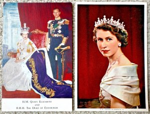 Two Postcards H.M. Queen Elizabeth II and H.R.H. and The Duke of Edinburgh