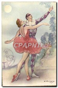 Old Postcard Fancy Dancing Women (dress fabric)