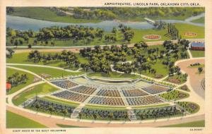 OKLAHOMA CITY, OK Oklahoma  LINCOLN PARK AMPHITHEATRE~Aerial View  1938 Postcard