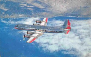 American Airlines Electra Jet Prop Plane in Flight 1960 postcard