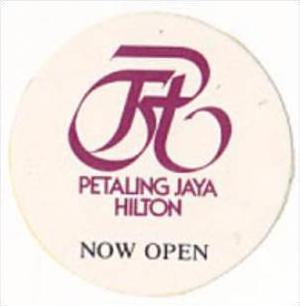 MALAYSIA PETALING JAVA HILTON HOTEL VINTAGE LUGGAGE LABEL