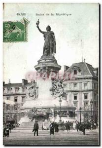 Paris Postcard Old Statue of the Republic