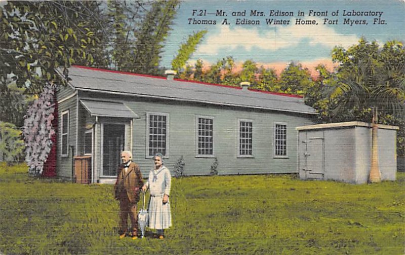 Mr. and Mrs. Edison Thomas A. Edison Winter Home Fort Myers, Florida USA View...