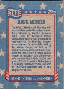 Military 1991 Topps Desert Storm Card Hawk Missile sk21382