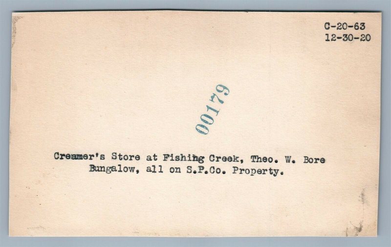 CREAMER'S STORE AT FISHING CREEK PA ANTIQUE REAL PHOTO POSTCARD RPPC