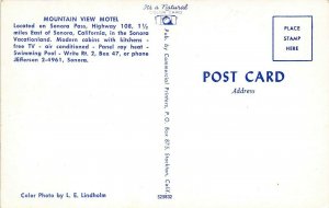 Sonora California 1950-60s Postcard Mountain View Motel Swimming Pool