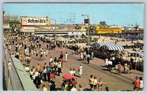 Famed Boardwalk, Schmidts Beer, Atlantic City, New Jersey, Vintage 1964 Postcard