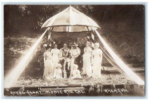 c1910's Royal Float King Queen Rhea Monte Rio California CA RPPC Photo Postcard