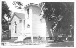 Lowell Michigan First Baptist Church Real Photo Antique Postcard J46304