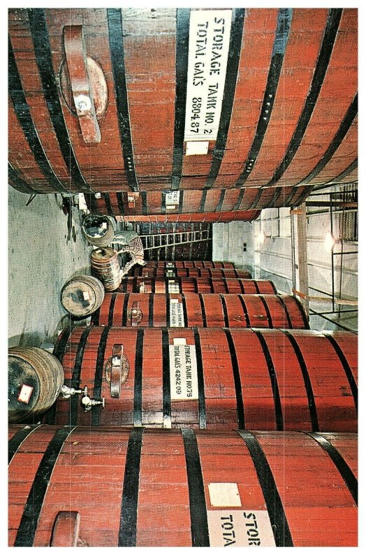 San Antonio Winery Los Angeles Wine Barrels Postcard 1962 Unposted
