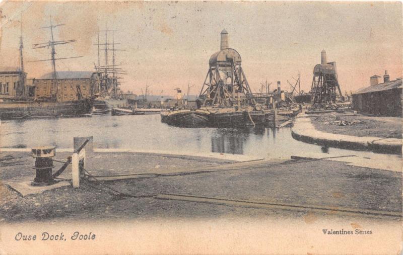 GOOLE YORKSHIRE UK OUSE DOCK POSTCARD 1907