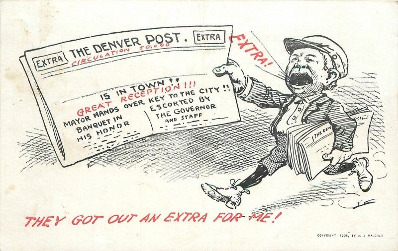 Postcard C-1905 Colorado Denver Post Newspaper Advertising 22-12691