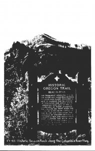 Oregon Columbia River Highway Historic Beacon Rock Marker Real Photo