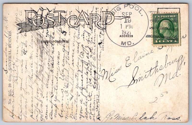 K25/ Big Pool Maryland Postcard c1910 Greetings from 266