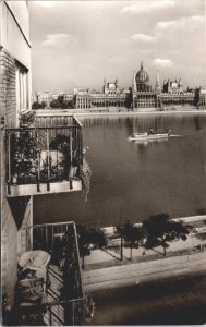 Hungary Budapest Dunai Latkep Vintage RPPC 09.47