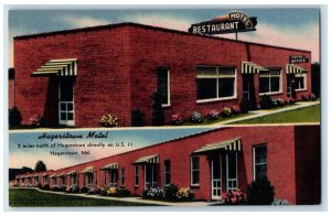 Hagerstown Maryland MD Postcard Hagerstown Motel And Restaurant Dual View c1910s