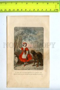 197946 Little Red Riding Hood & Wolf Vintage lithography