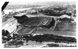 Postcard RPPC  Aerial  View of Washington University Stadium in Seattle, WA.