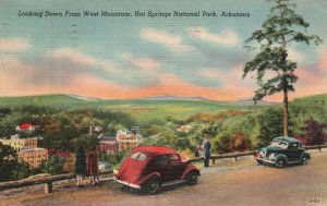 Vintage Postcard 1947 Looking Down West Mountain Hot Springs National Park AR