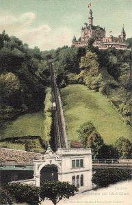 Lucerne Gütschbahn & Hotel Funicular Swiss Alps Postcard c.1910 Goetz
