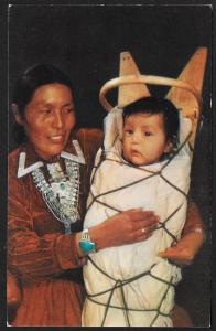 Navajo Mother & Baby on Cradle Board Arizona Unused c1950s