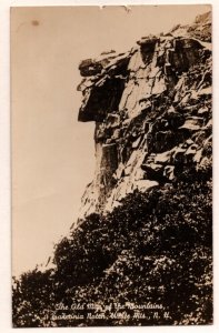 RPPC  Old Man on The Mountain White Mountains New Hampshire   Postcard   c1930