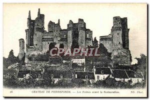 Pierrefonds Old Postcard The castle ruins before restoration