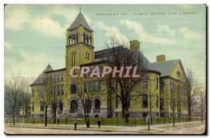 Postcard Old Pa Sewickley Public School And Library