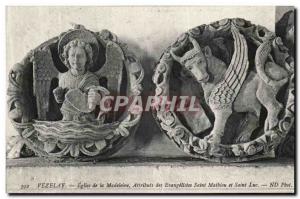 Postcard Old Vezelay Madeleine Church Evangelists Attributes of St. Matthew a...