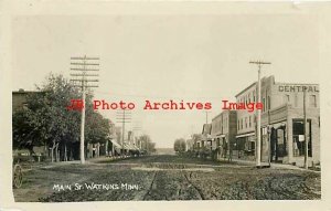 MN, Watkins, Minnesota, RPPC, Main Street, Business Section, Stores, Photo