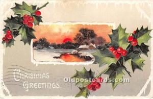 Christmas Holiday Postal Used Unknown light postal marking on front