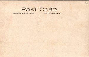 Boy with Metal Toy Wagon Real Photo Postcard Early Child Portrait Overalls