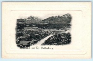 INNSBRUCK von der WEIHERBURG, Austria ~ Embossed Birdseye c1900s Postcard